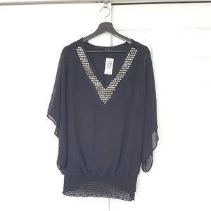 Semi-sheer glamorous party top